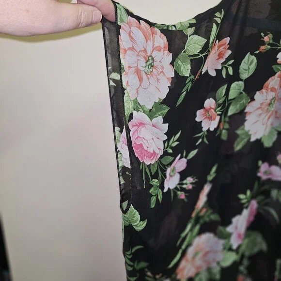 Poetry Floral Open Kimono / Coverup One Size - Picture 2 of 4